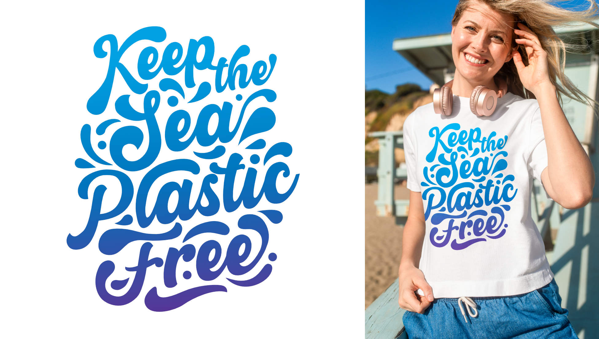 Plastic pollution typography