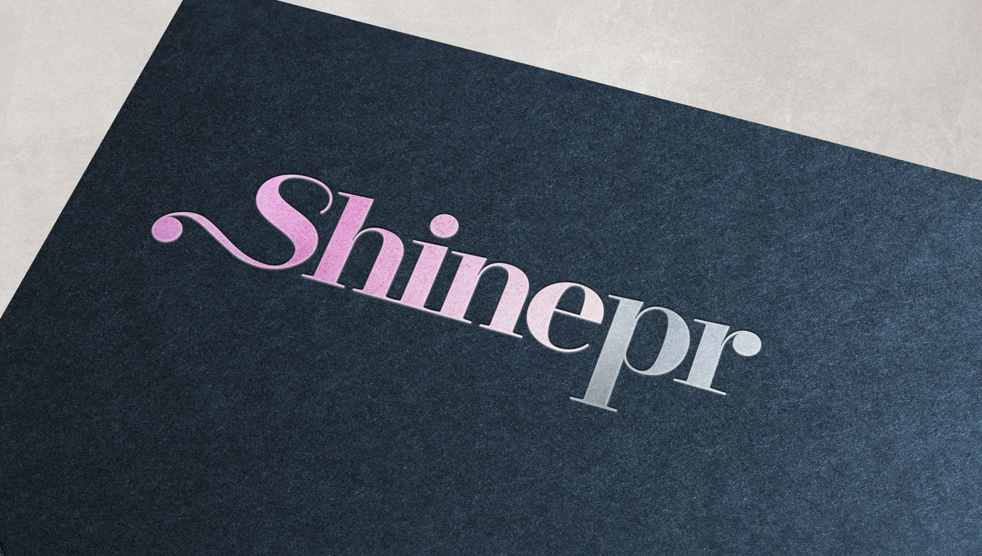 Shine PR logo foil stamping
